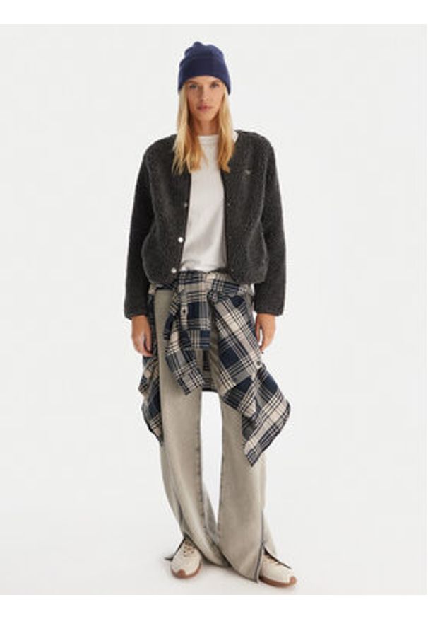 Roxy Polar Iconic Town ERJPF03229 Szary Regular Fit. Kolor: szary. Materiał: syntetyk