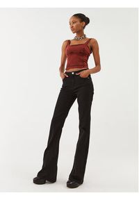 Patrizia Pepe Top 8C0615/D047-R805 Bordowy Slim Fit. Kolor: czerwony. Materiał: bawełna