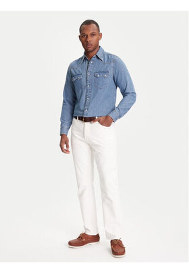United Colors of Benetton - United Colors Of Benetton Koszula jeansowa 5RZKUQ03F Niebieski Regular Fit. Kolor: niebieski. Materiał: bawełna