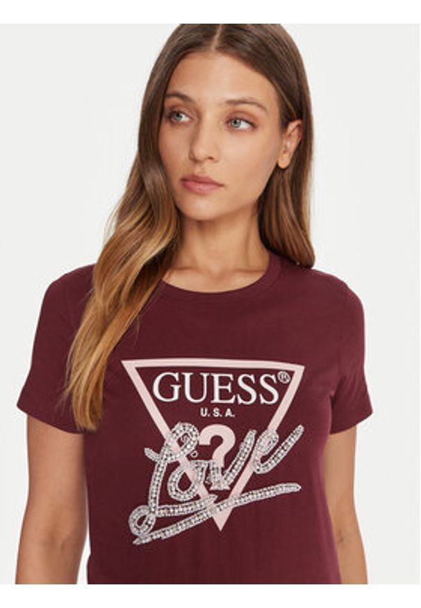 Guess T-Shirt W5YI40 I3Z14 Czerwony Regular Fit. Kolor: czerwony. Materiał: bawełna