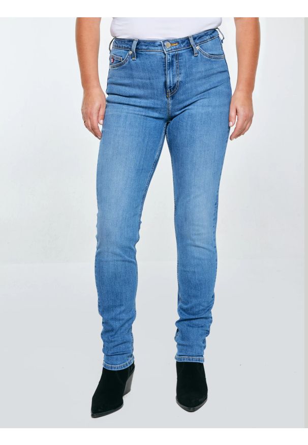 Big-Star - Jeansy damskie z wysokim stanem niebieskie Katrina High Waist 311. Stan: podwyższony. Kolor: niebieski. Styl: klasyczny, elegancki