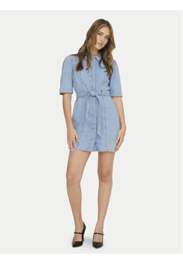 only - ONLY Sukienka jeansowa Vibbe 15372569 Niebieski Regular Fit. Kolor: niebieski. Materiał: bawełna