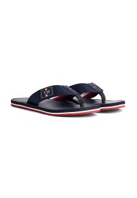 TOMMY HILFIGER ELEVATED TH LEATHER BEACH > FM0FM02692-DW5. Materiał: guma, skóra. Wzór: paski. Styl: elegancki #1