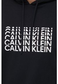 Calvin Klein Performance bluza męska kolor czarny z kapturem z nadrukiem. Okazja: na co dzień. Typ kołnierza: kaptur. Kolor: czarny. Wzór: nadruk. Styl: casual