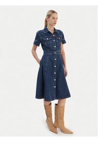 Karl Lagerfeld - KARL LAGERFELD Sukienka jeansowa B1W13037 Niebieski Regular Fit. Typ kołnierza: dekolt w karo. Kolor: niebieski. Materiał: bawełna #2