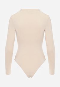 Renee - Beżowe Body Glorya. Kolor: beżowy. Długość rękawa: długi rękaw. Długość: długie. Styl: klasyczny #8