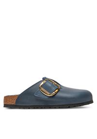 Birkenstock Klapki Boston Bb Shearling Leoi 1028014 Granatowy. Kolor: niebieski. Materiał: skóra