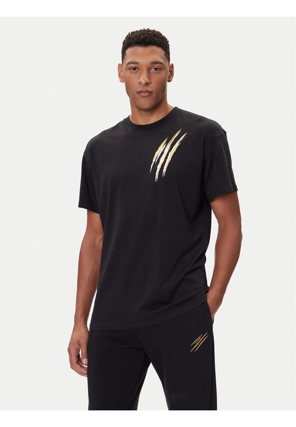 Plein Sport T-Shirt FAEC MTK8356 STE001N Czarny Loose Fit. Kolor: czarny. Materiał: bawełna. Styl: sportowy