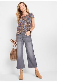 bonprix - T-shirt bawełniany z nadrukiem, krótki rękaw. Kolor: niebieski. Materiał: bawełna. Długość rękawa: krótki rękaw. Długość: krótkie. Wzór: nadruk #2