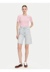 TOMMY HILFIGER - Tommy Hilfiger Sweter WW0WW38744 Różowy Regular Fit. Kolor: różowy. Materiał: bawełna #2