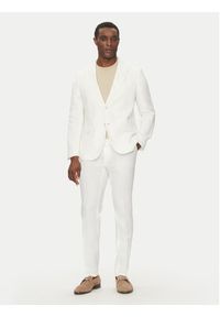 BOSS Marynarka C-Huge-Peak-252 50540516 Biały Slim Fit. Kolor: biały. Materiał: len #5