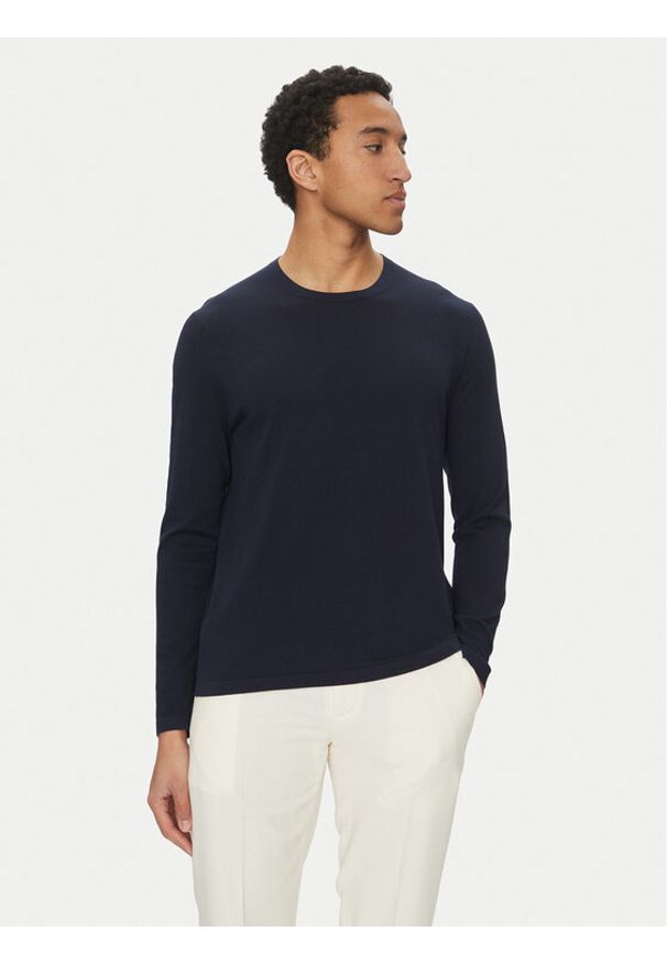 Michael Kors Sweter CB96080FE5 Granatowy Regular Fit. Kolor: niebieski. Materiał: bawełna