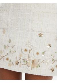 Elisabetta Franchi Spódnica mini GO-108-52E2-V400 Écru Regular Fit. Materiał: syntetyk #4