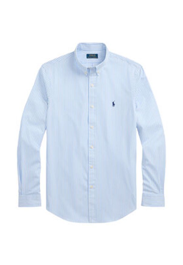 Polo Ralph Lauren Koszula 710929344020 Błękitny Slim Fit. Typ kołnierza: polo. Kolor: niebieski. Materiał: bawełna