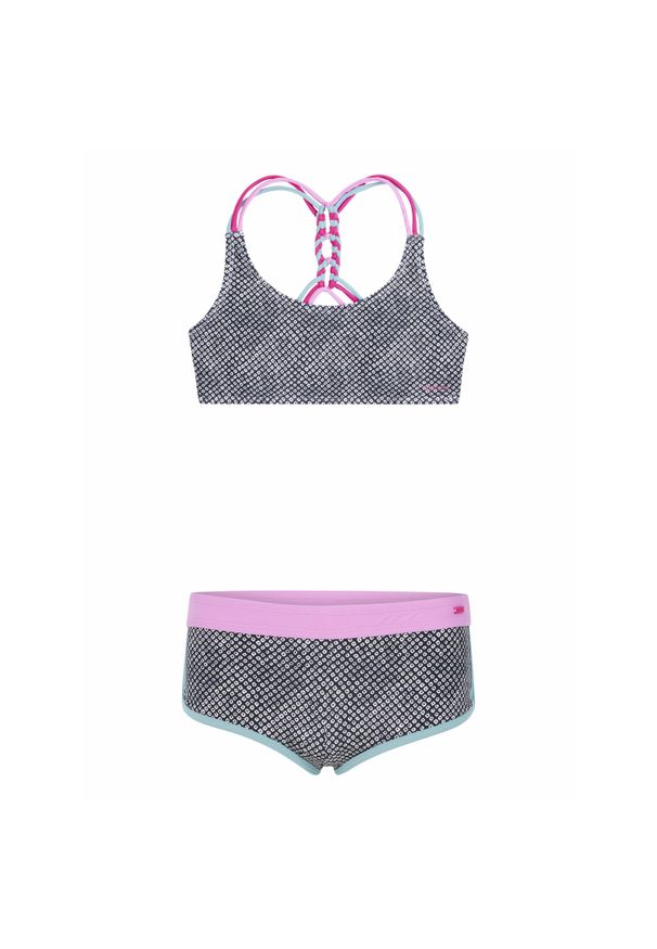 Dziewczęcy dwuczęściowy kostium kąpielowy Protest Prtzuka. Kolor: czarny, niebieski, wielokolorowy. Materiał: materiał