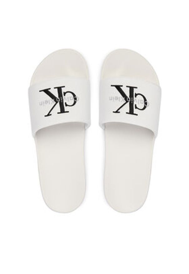 Calvin Klein Klapki Ess Slide Cv YM0YM01393 Biały. Kolor: biały. Materiał: materiał