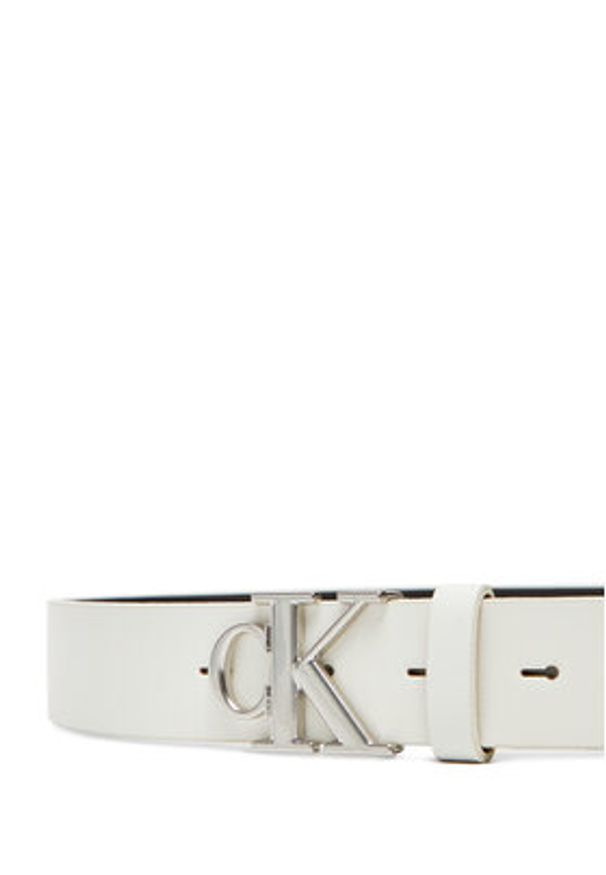 Calvin Klein Jeans Pasek Damski LV04K7018G Biały. Kolor: biały. Materiał: skóra