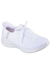 skechers - Buty do chodzenia damskie Skechers Slip-ins: Ultra Flex 3.0 Brilliant. Kolor: biały, wielokolorowy, szary. Materiał: materiał, tkanina. Szerokość cholewki: normalna. Sport: turystyka piesza