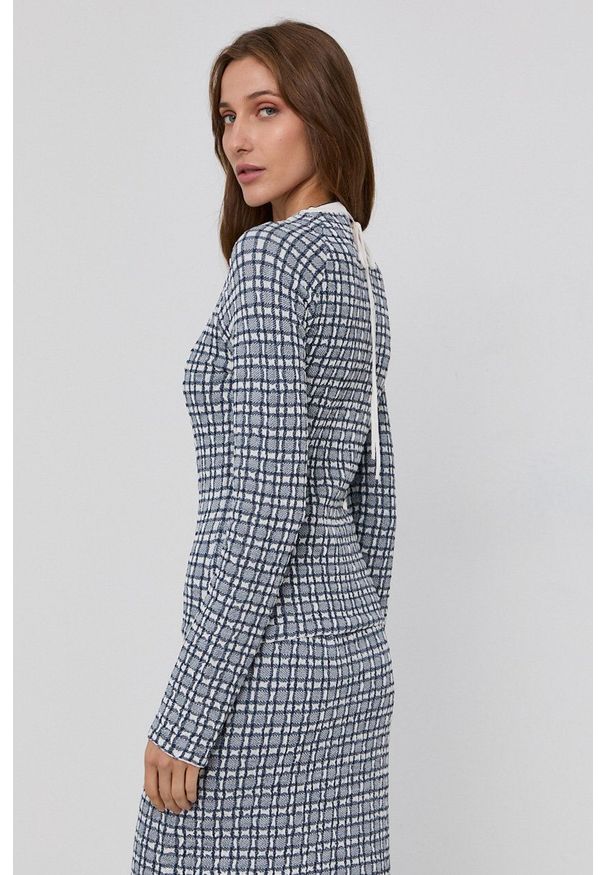 Victoria Victoria Beckham - Sweter. Okazja: na co dzień. Kolor: niebieski. Materiał: dzianina. Długość rękawa: długi rękaw. Długość: długie. Styl: casual