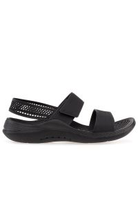 Klapki Crocs Literide 360 Sandal 206711-001 - czarne. Kolor: czarny. Materiał: materiał, dzianina, syntetyk, guma. Wzór: paski. Sezon: lato. Styl: klasyczny
