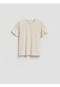 Reserved - Bawełniany T-shirt z haftem - inny. Materiał: bawełna. Wzór: haft