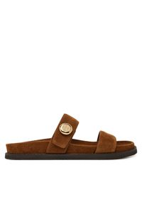 Klapki Tory Burch. Kolor: brązowy. Styl: sportowy #1