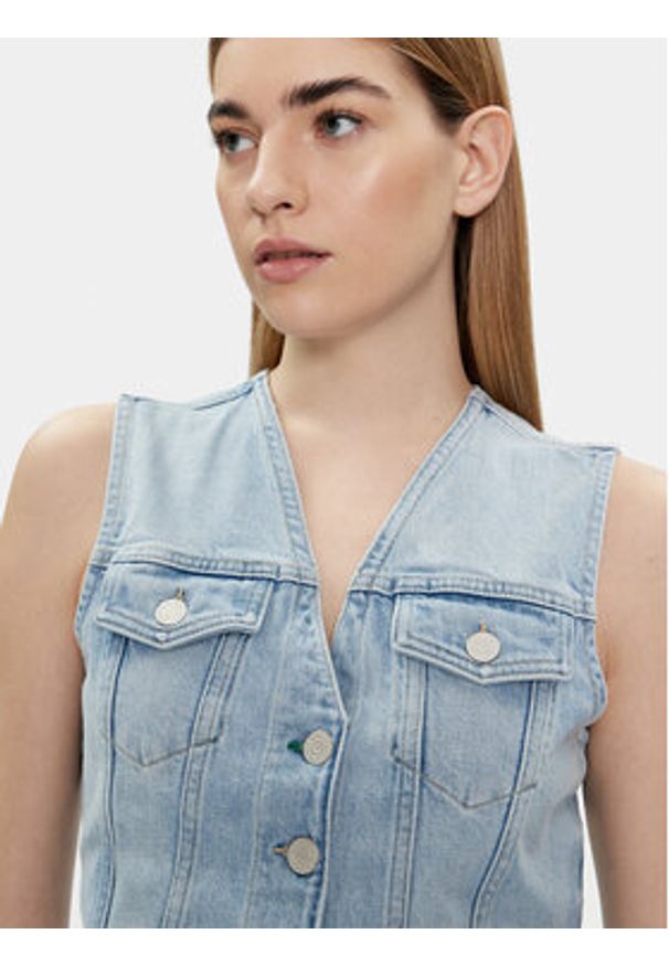 Tommy Jeans Kamizelka DW0DW17684 Niebieski Regular Fit. Kolor: niebieski. Materiał: bawełna