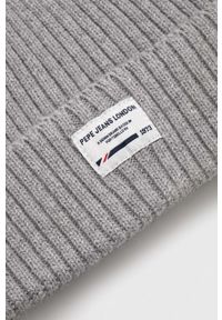 Pepe Jeans czapka z domieszką wełny GRIFFIN kolor szary. Kolor: szary. Materiał: wełna #2