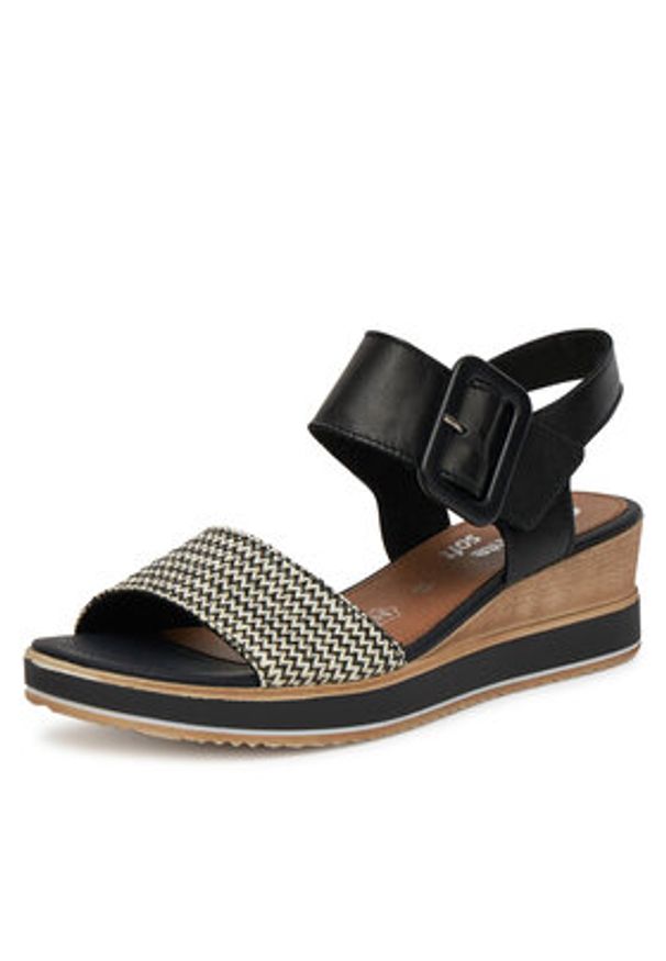 Remonte Sandały D6453-01 Czarny. Kolor: czarny. Materiał: skóra