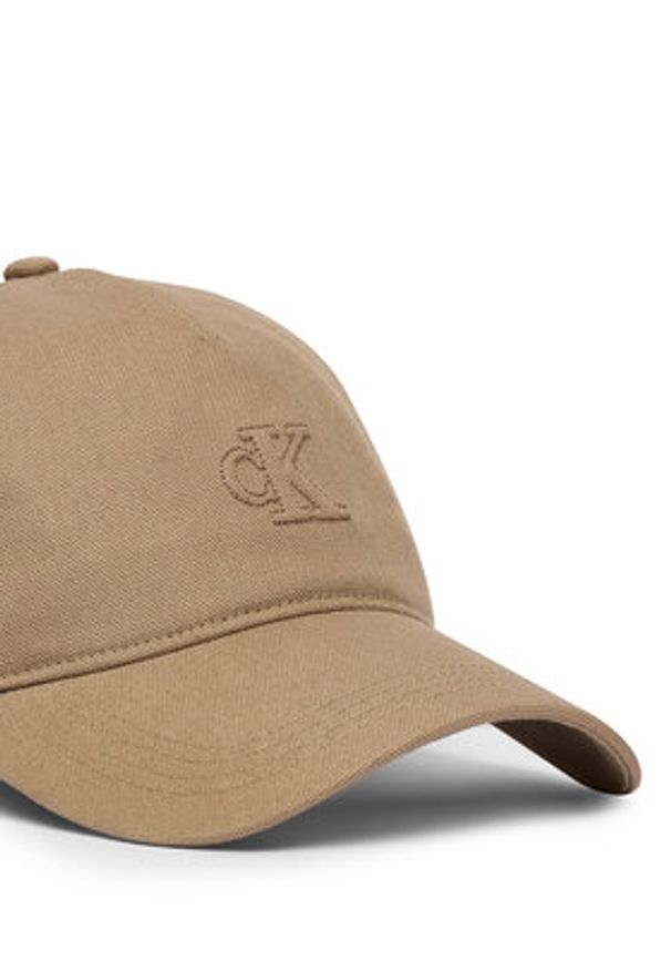 Calvin Klein Czapka z daszkiem Monogram Deboss Canvas Baseball LV04G5027G Beżowy. Kolor: beżowy. Materiał: bawełna
