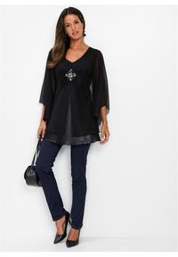 bonprix - Tunika. Kolor: czarny. Wzór: aplikacja #3