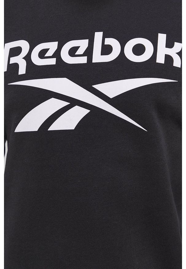 Reebok - Bluza. Okazja: na co dzień. Kolor: czarny. Wzór: nadruk. Styl: casual