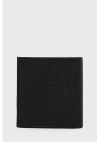 Calvin Klein Portfel skórzany męski kolor czarny. Kolor: czarny. Materiał: materiał. Wzór: gładki