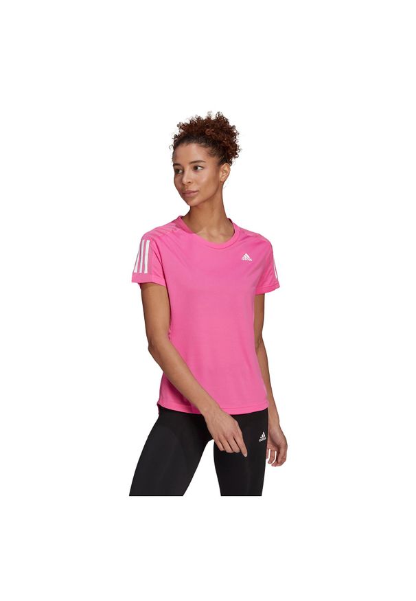 Adidas - Koszulka damska do biegania adidas Own The Tee GJ9986. Materiał: materiał, poliester, skóra. Długość rękawa: krótki rękaw. Długość: krótkie. Sport: fitness