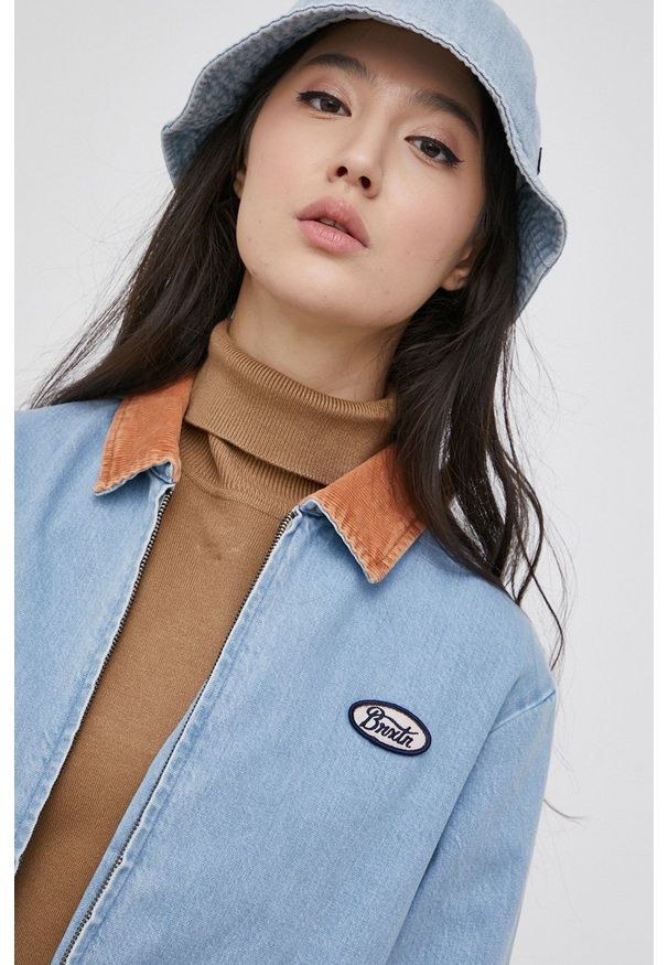 Brixton Kurtka jeansowa damska przejściowa. Okazja: na co dzień. Kolor: niebieski. Materiał: jeans. Styl: casual