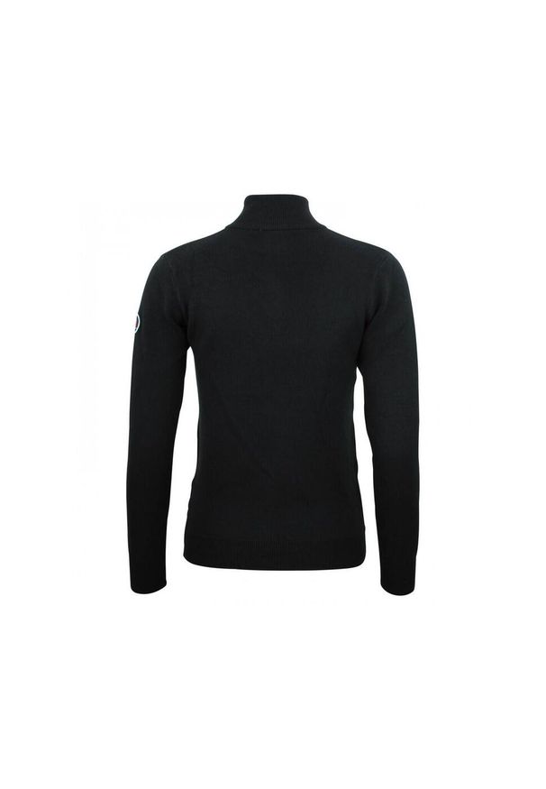 PEAK MOUNTAIN - Damski sweter z golfem zapinany na zamek 1/2 Peak Mountain Acharlito. Typ kołnierza: golf. Kolor: czarny. Sport: golf