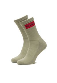Hugo - HUGO Skarpety długie 50531515 Zielony jasny. Kolor: zielony. Materiał: bawełna #4