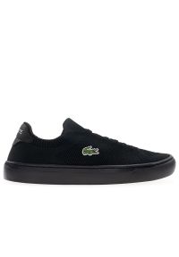 Buty męskie Lacoste La Piquee 749CMA0004-02H - czarne. Okazja: na co dzień. Zapięcie: sznurówki. Kolor: czarny. Materiał: guma. Szerokość cholewki: normalna. Sezon: lato