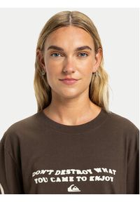 Quiksilver Bluzka Standard EQWZT03200 Brązowy Regular Fit. Kolor: brązowy. Materiał: bawełna #2