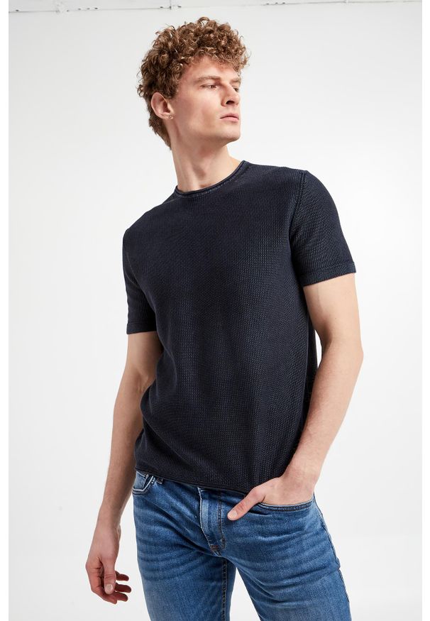 JOOP! Jeans - Sweter z krótkim rękawem męski Halson JOOP! JEANS. Długość rękawa: krótki rękaw. Długość: krótkie