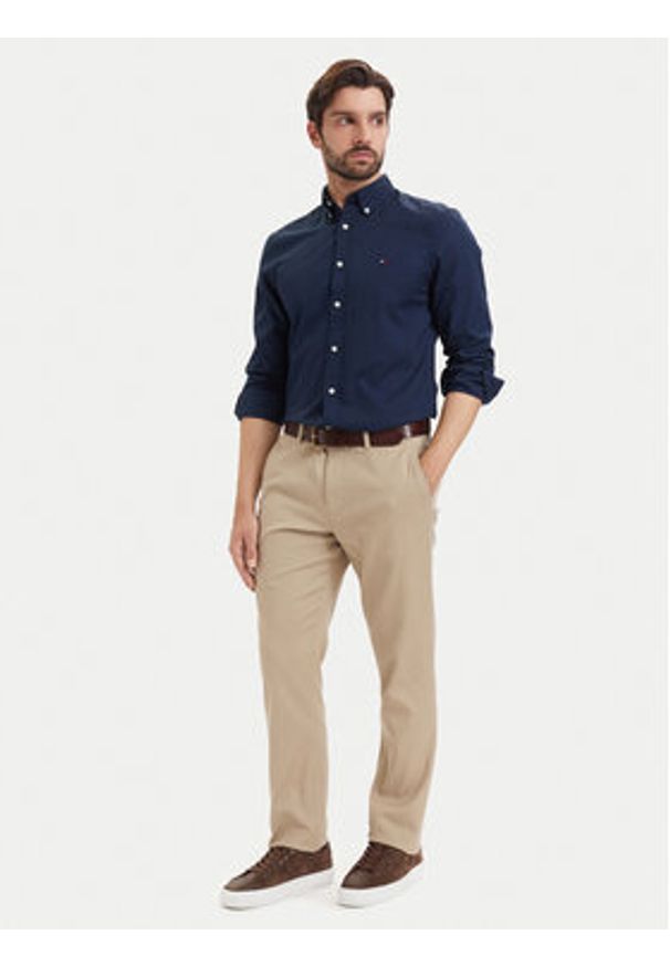 TOMMY HILFIGER - Tommy Hilfiger Chinosy Denton MW0MW43151 Beżowy Regular Fit. Kolor: beżowy. Materiał: bawełna