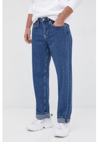 Calvin Klein Jeans jeansy 90s męskie. Kolor: niebieski