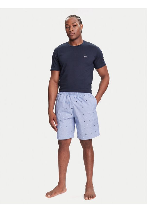 Emporio Armani Underwear Piżama EM000649 AF18543 MB352 Granatowy Regular Fit. Kolor: niebieski. Materiał: bawełna