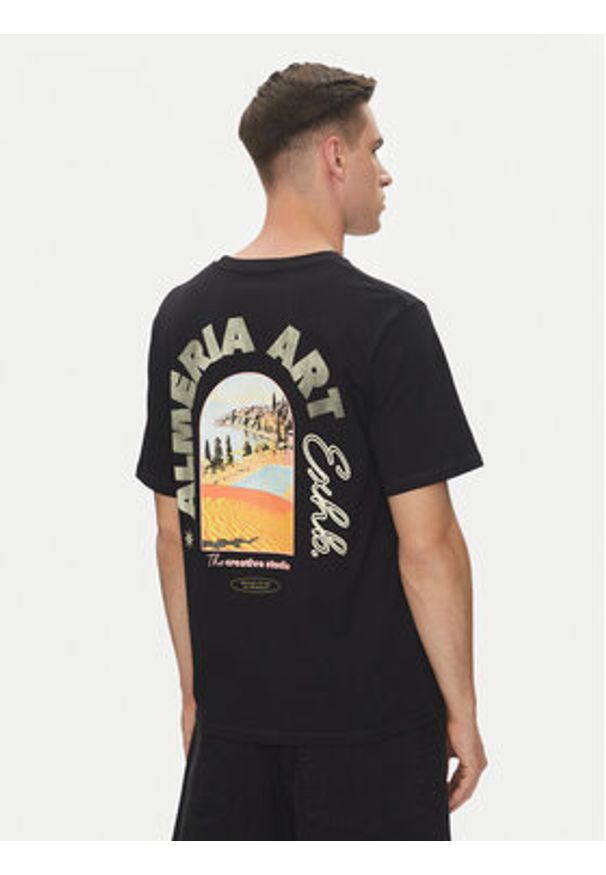 Jack & Jones - Jack&Jones T-Shirt Almeria 12276785 Czarny Relaxed Fit. Kolor: czarny. Materiał: bawełna