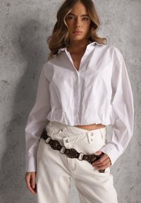 Renee - Biała Koszula z Bawełny w Stylu Balloon Oversize Arlelia. Okazja: na co dzień. Typ kołnierza: kołnierzyk klasyczny. Kolor: biały. Materiał: bawełna. Styl: casual, elegancki, klasyczny #1