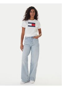 Tommy Jeans T-Shirt Flag DW0DW22562 Écru Regular Fit. Materiał: bawełna #4