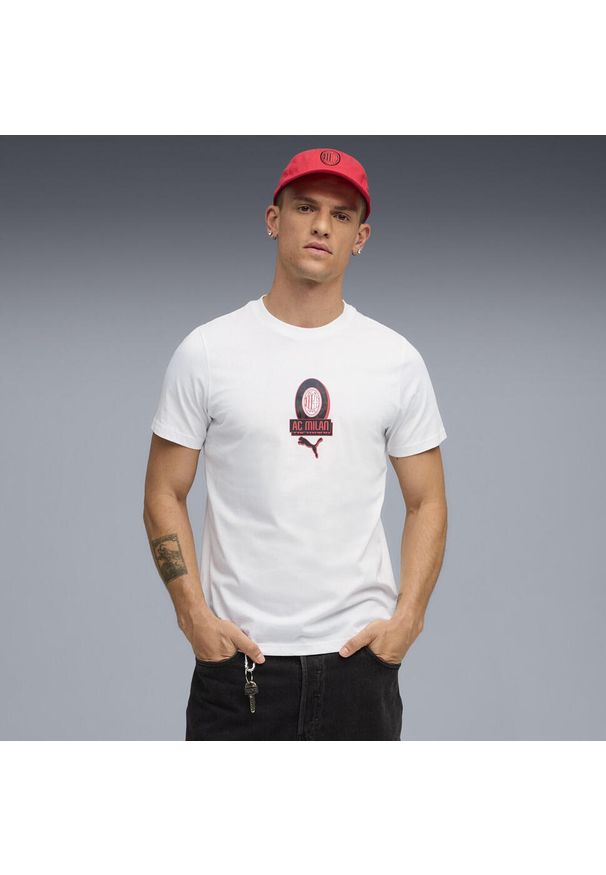Puma - Męska koszulka AC Milan FtblCulture PUMA White For All Time Red. Kolor: czerwony, biały, wielokolorowy. Sport: piłka nożna