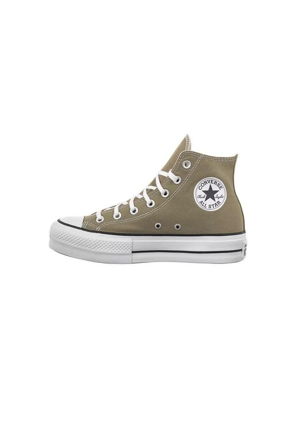 Converse - Buty Chuck Taylor All Star Lift Rozmiar 40 - A07571C Brązowy. Kolor: wielokolorowy, brązowy, biały. Wzór: kolorowy. Obcas: na platformie