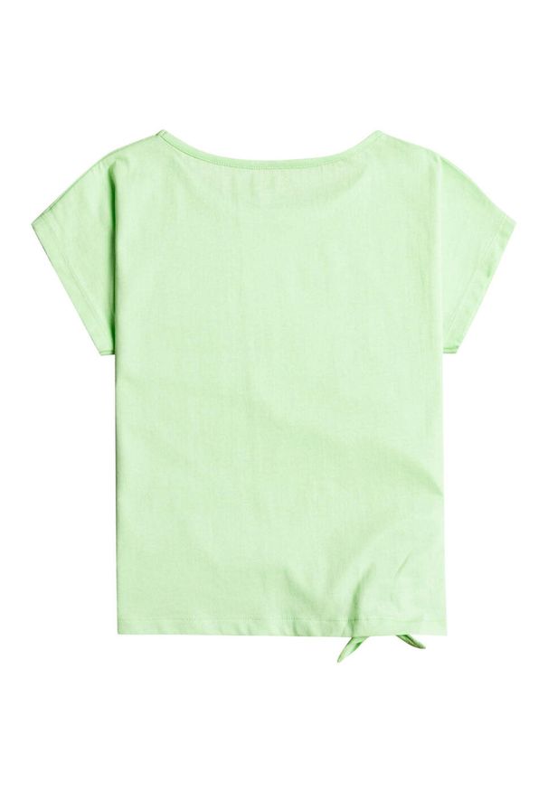 Koszulka turystyczna dla dzieci Roxy Pura Playa. Kolor: zielony. Materiał: bawełna. Długość rękawa: krótki rękaw. Długość: krótkie. Sport: turystyka piesza