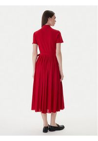 TOMMY HILFIGER - Tommy Hilfiger Sukienka codzienna 1985 WW0WW45733 Czerwony Regular Fit. Okazja: na co dzień. Kolor: czerwony. Materiał: syntetyk. Typ sukienki: proste. Styl: casual #5